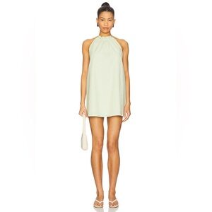 SNDYS Alysse Halter Mini Dress in Matcha